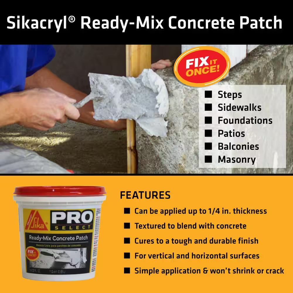 1 Gal. Ready-Mix Concrete Patch and Repair, Textured Concrete Patch