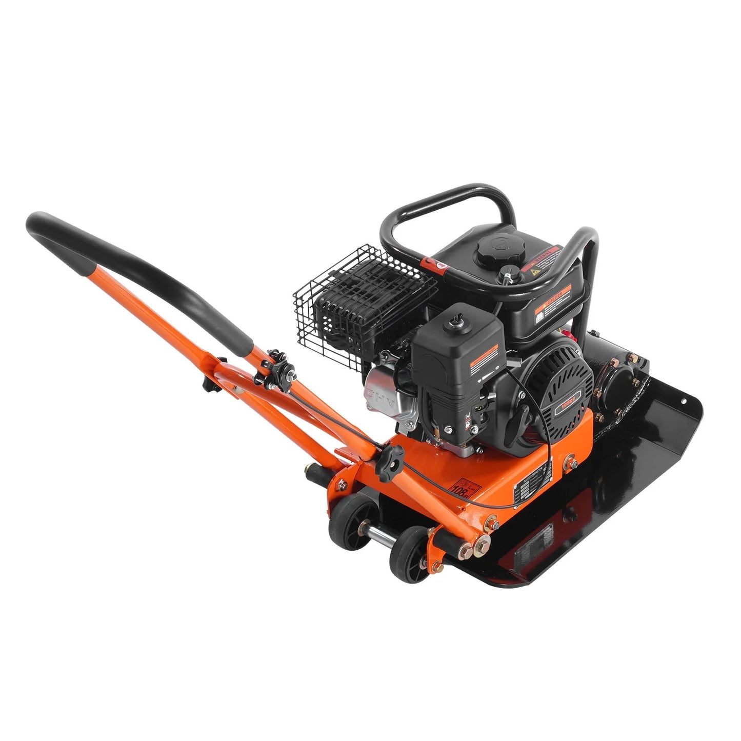 VEVOR Vibratory Compaction Tamper, 6.5 HP, 196CC Gas Engine, 4,200 Lbs Force, 5,600 VPM Plate Compactor with 22.1 X 15.9 in Plate for Walkways, Asphalts, Paver Landscaping, CARB & EPA Compliant