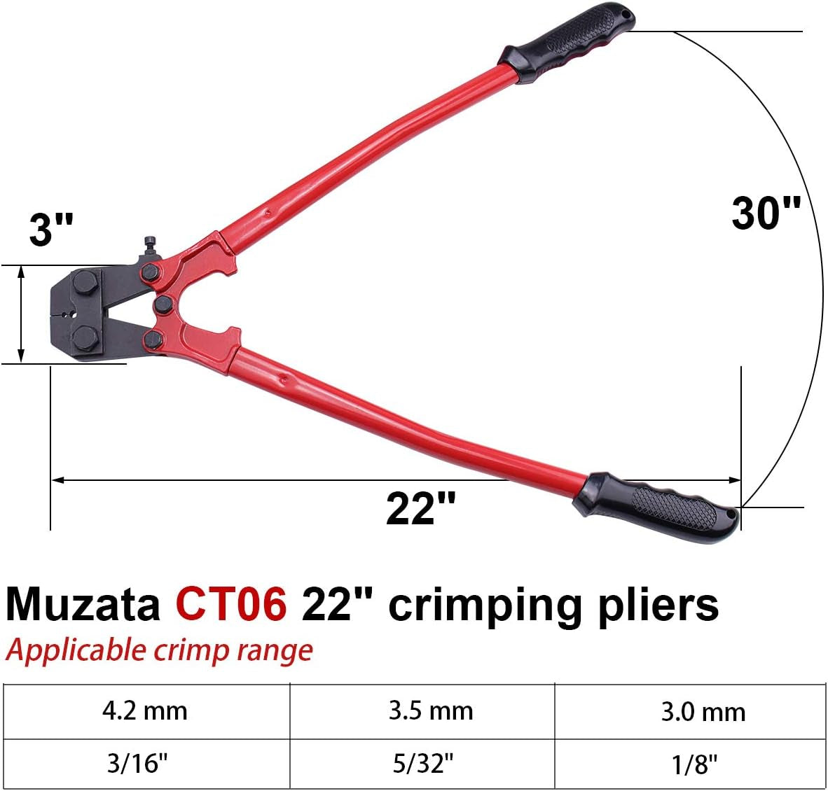 Crimping Tool 22Inch Hand Swager Crimper for 1/8" 3/16" Wire Rope,Swaging Kit,Copper Ferrules,Aluminium Sleeves,Crimp Stainless Steel Railing End Fitting Terminals,Cable Cutter CT06,CT1