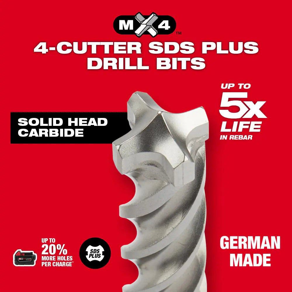 5/32 In. X 4 In. X 6 In. 4-Cutter SDS-PLUS Carbide Drill Bit