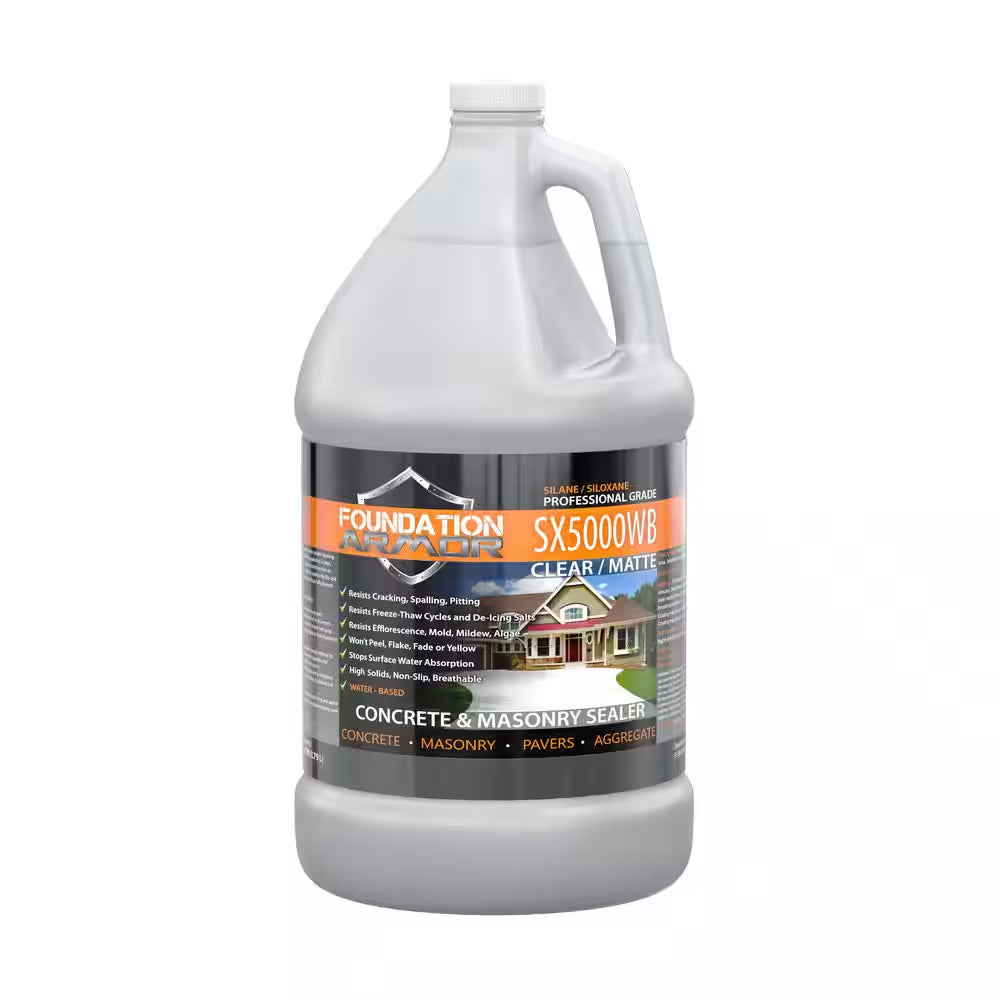 1 Gal. Penetrating Water Based Silane Siloxane Concrete Sealer, Brick Sealer and Masonry Water Repellent