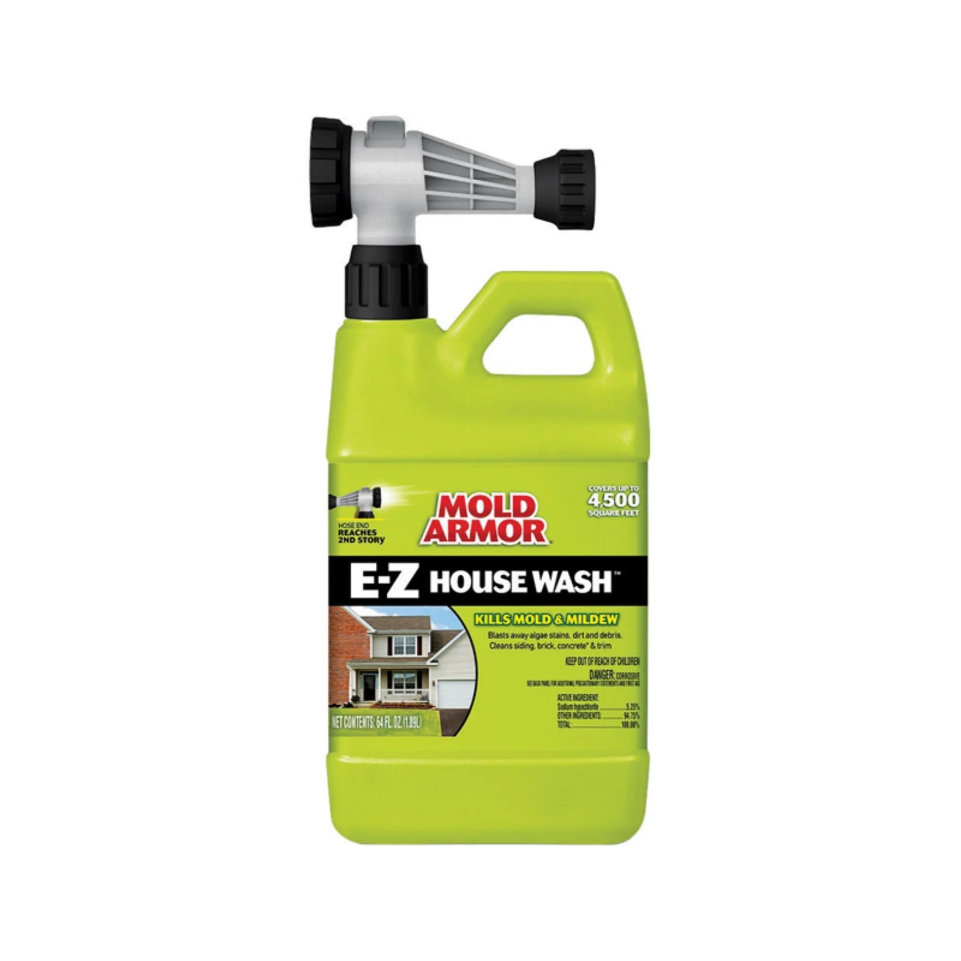 E-Z House Wash with Hose-End Adapter, 64 Oz.