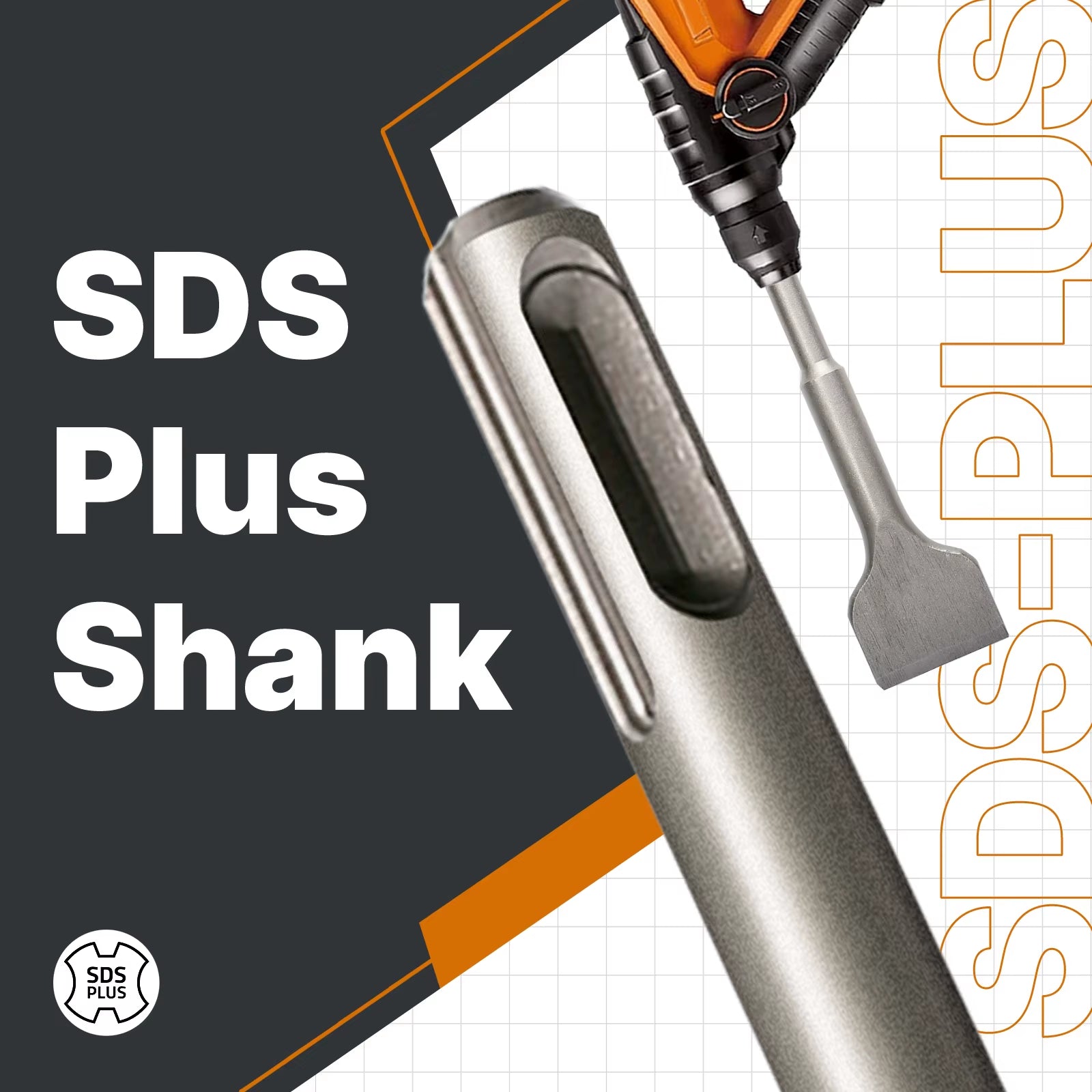 SDS plus Shank Electric Hammer Masonry Point Groove Flat Chisel Tools Wall Rock Drill Bit for Tile Cement Concrete Brick Stone