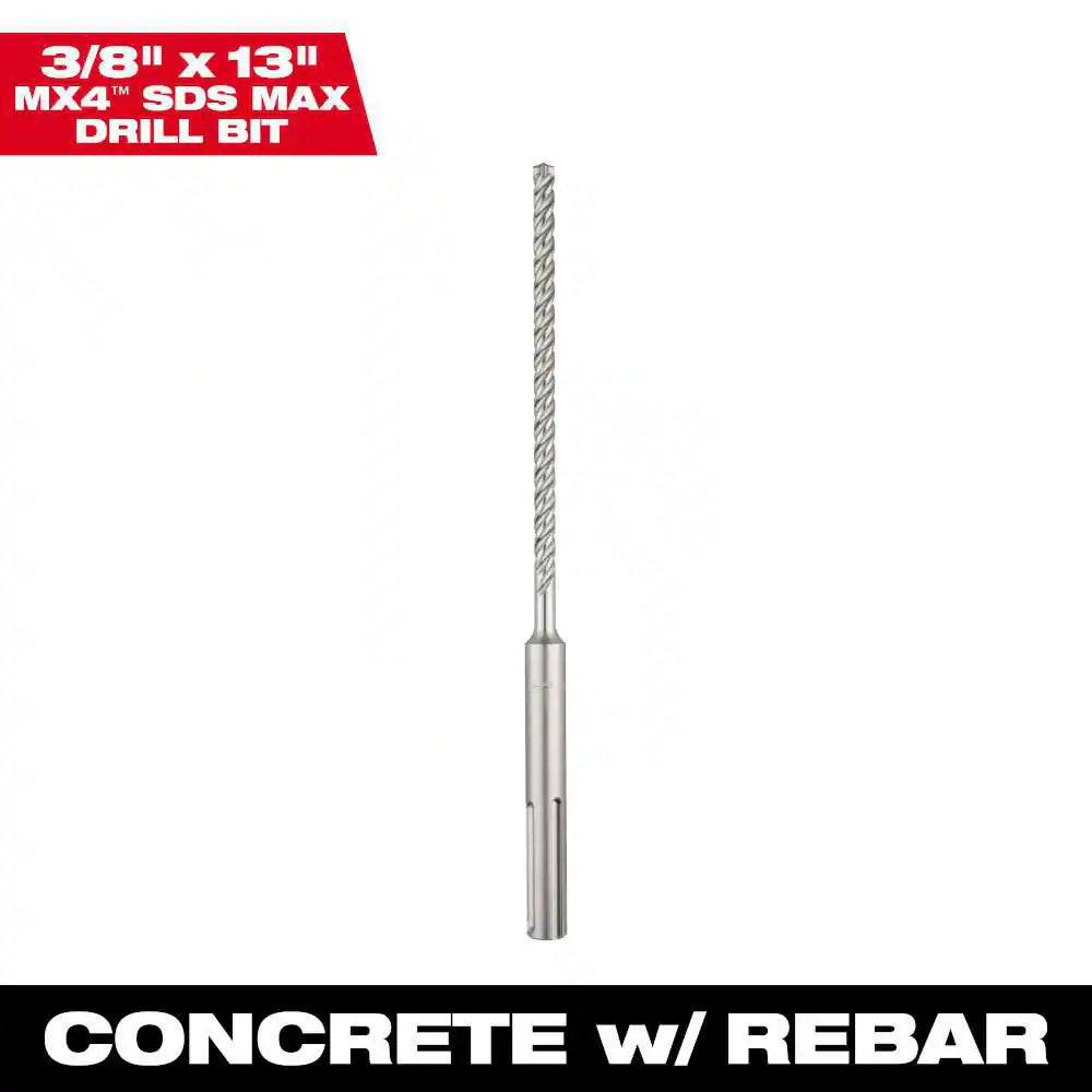 3/8 In. X 13 In. 4-Cutter SDS-MAX Carbide Drill Bit