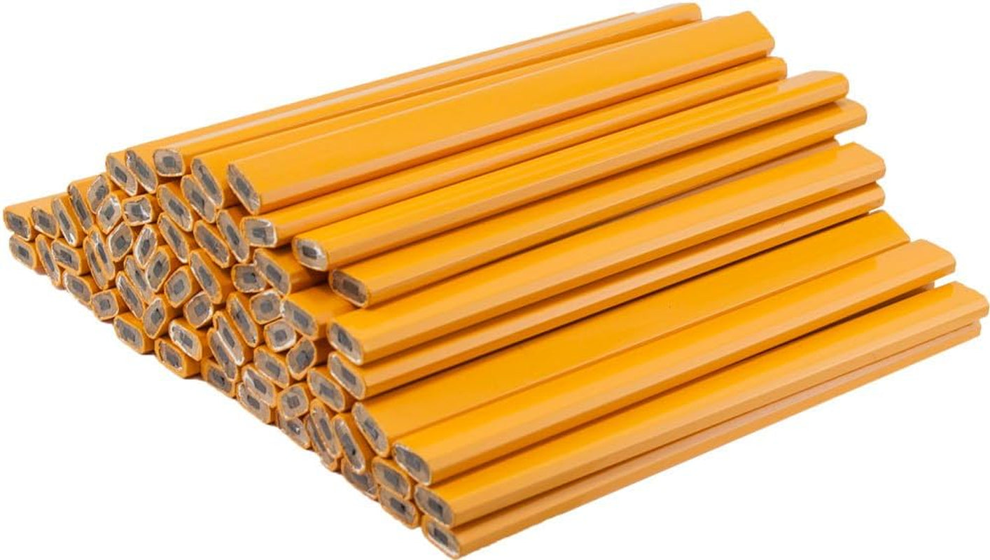 Hard Lead Carpenter Pencil #2 Lumber Pencil (72) PCS - Industrial Pencil Wood Flooring Marker for Wood Working Tools Marking & Concrete Marking - Yellow