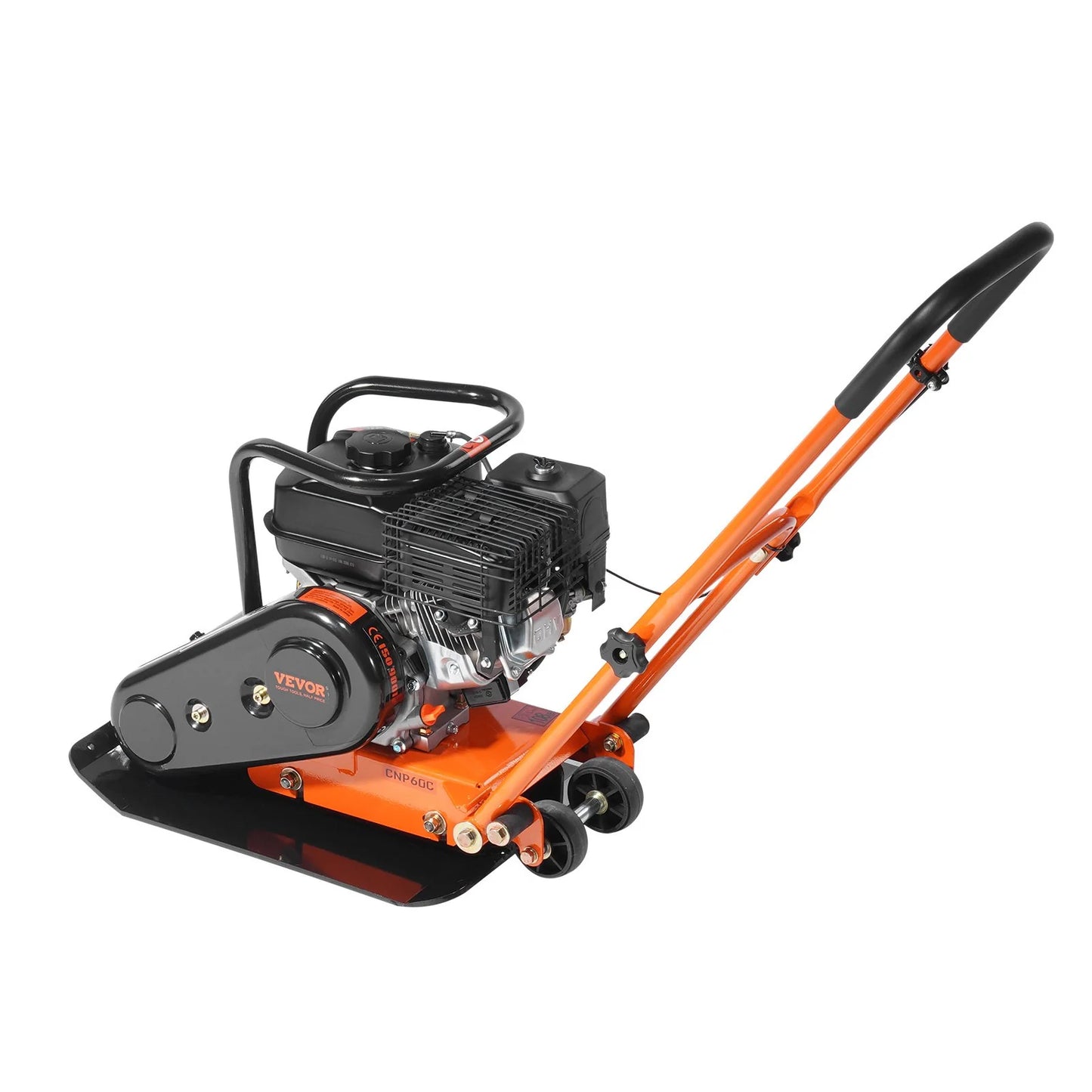 VEVOR Vibratory Compaction Tamper, 6.5 HP, 196CC Gas Engine, 4,200 Lbs Force, 5,600 VPM Plate Compactor with 22.1 X 15.9 in Plate for Walkways, Asphalts, Paver Landscaping, CARB & EPA Compliant