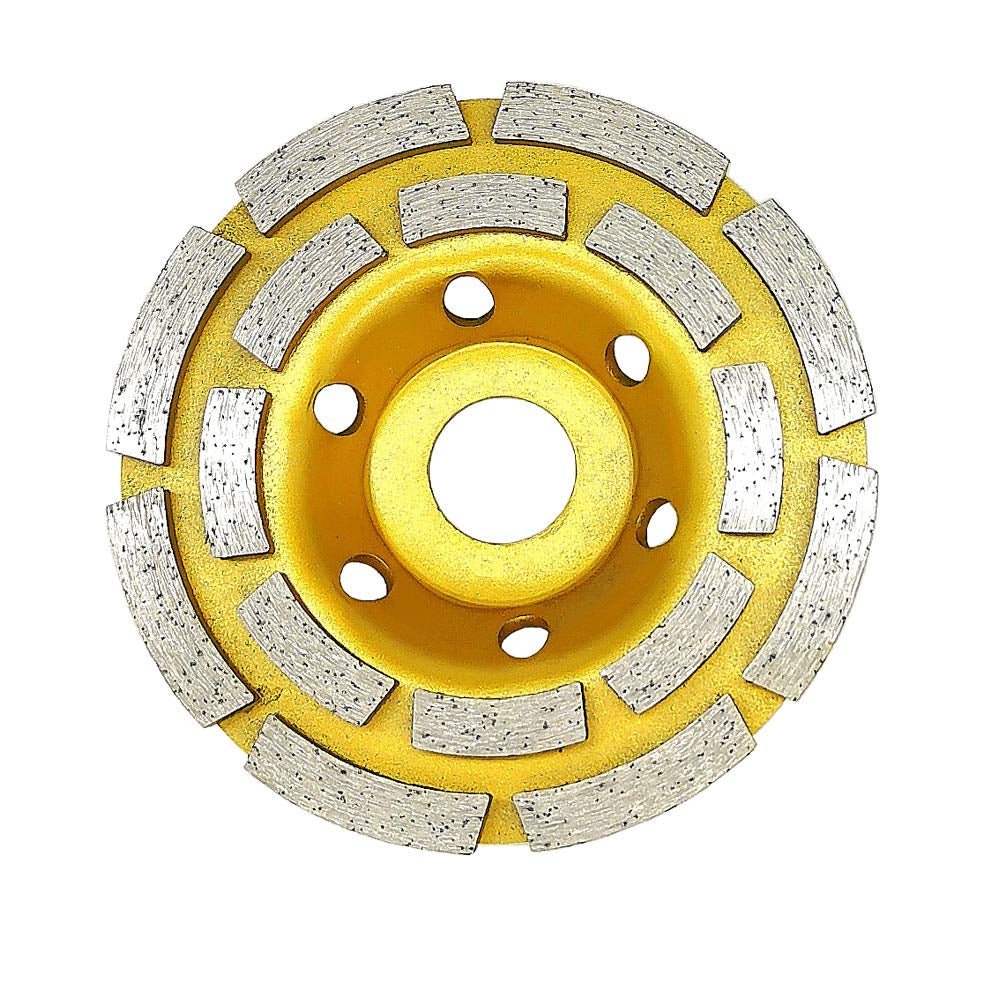 100-2P Concrete Grinding Wheel 4 Inch Double Row Diamond Cup Grinding Grinder Wheels Disc for Concrete Masonry Stone Granite Grinding