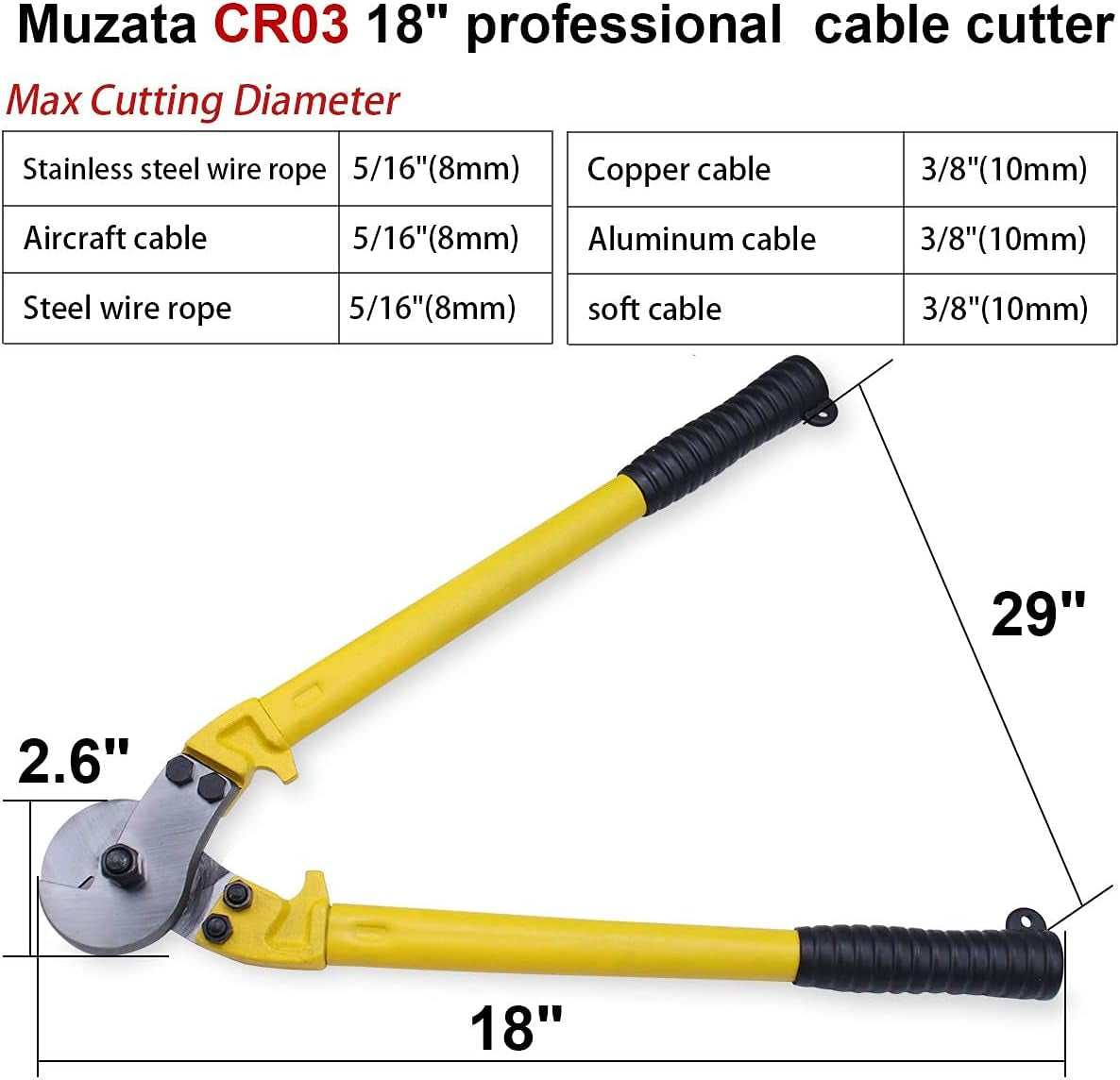 Crimping Tool 22Inch Hand Swager Crimper for 1/8" 3/16" Wire Rope,Swaging Kit,Copper Ferrules,Aluminium Sleeves,Crimp Stainless Steel Railing End Fitting Terminals,Cable Cutter CT06,CT1