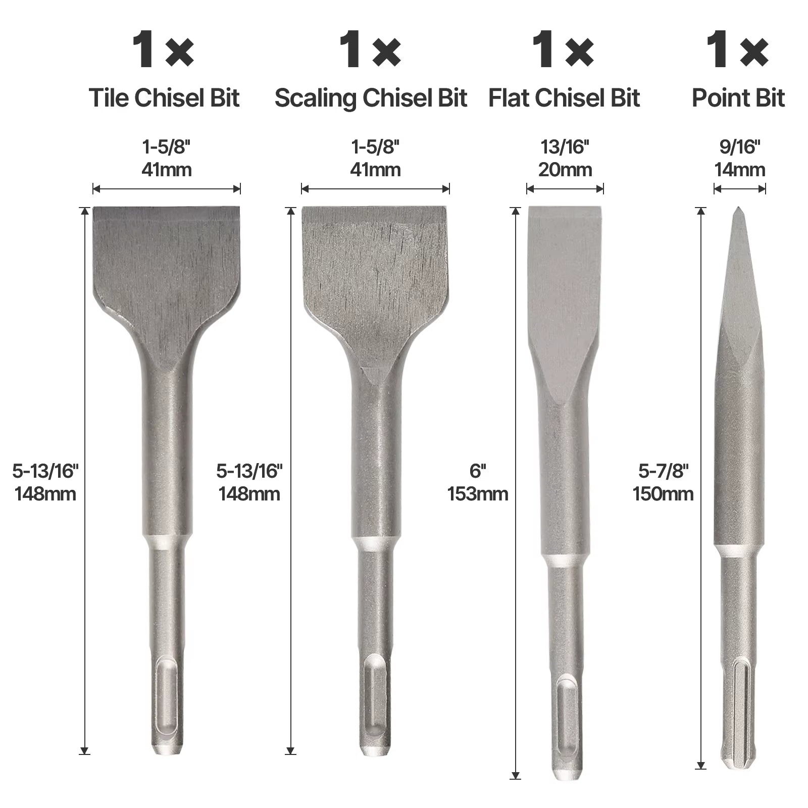 SDS plus Shank Electric Hammer Masonry Point Groove Flat Chisel Tools Wall Rock Drill Bit for Tile Cement Concrete Brick Stone