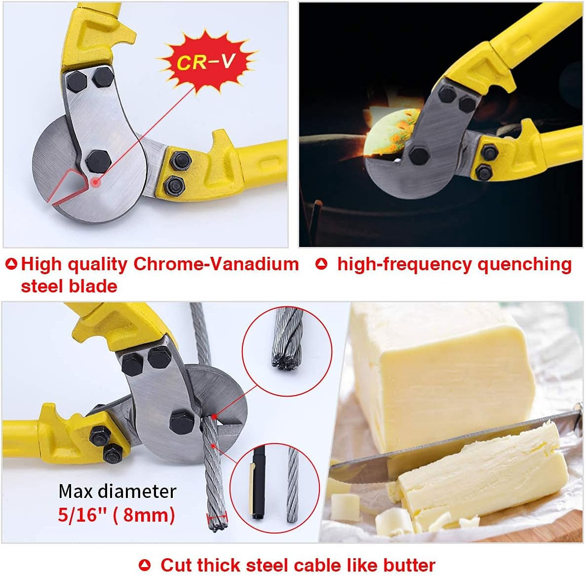 Crimping Tool 22Inch Hand Swager Crimper for 1/8" 3/16" Wire Rope,Swaging Kit,Copper Ferrules,Aluminium Sleeves,Crimp Stainless Steel Railing End Fitting Terminals,Cable Cutter CT06,CT1