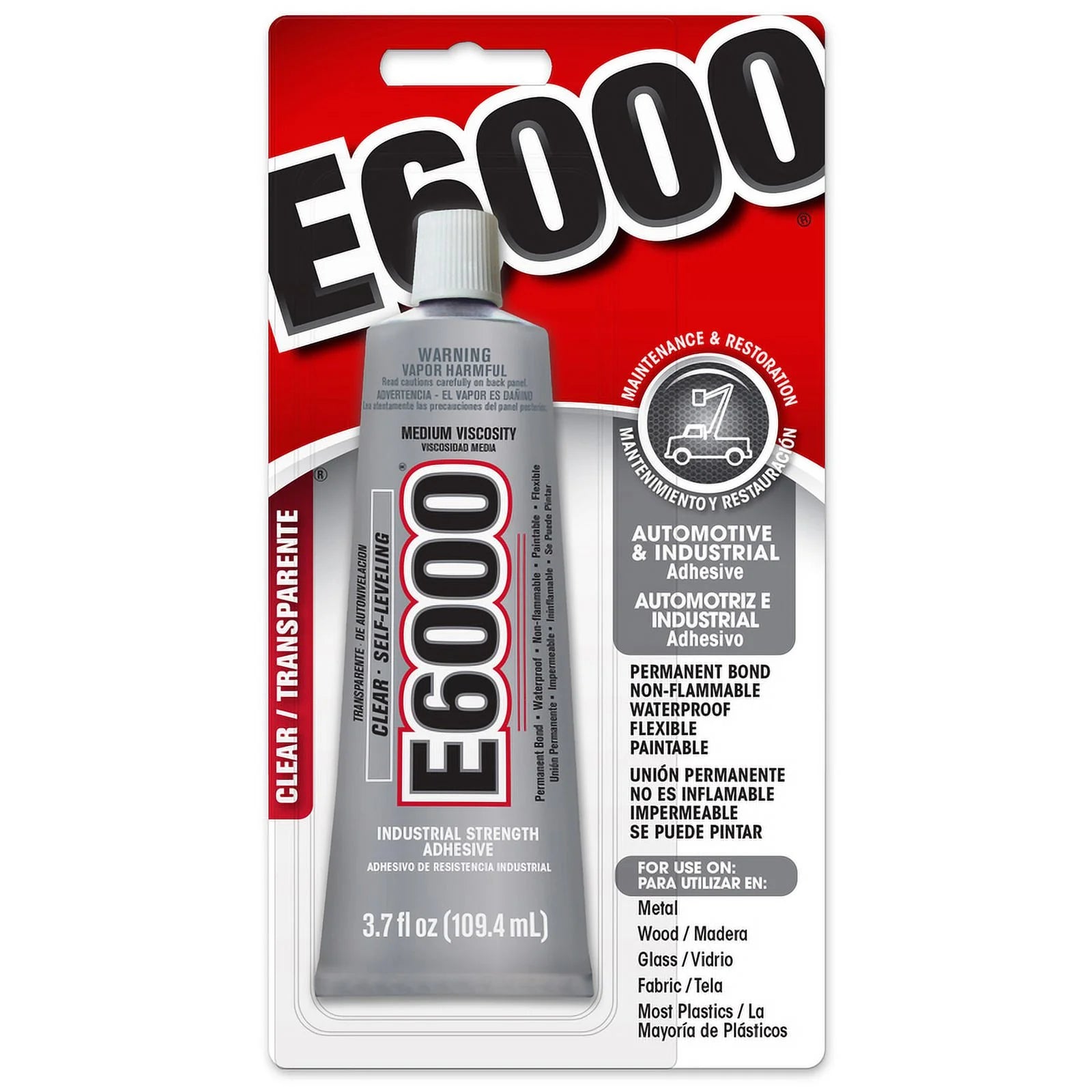 E6000 230022 Medium Viscosity Auto/Industrial Adhesive, 3.7 Fl Oz