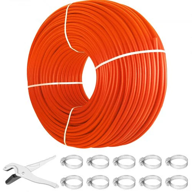 VEVOR 1000Ft PEX Tubing Pipe 1/2 PEX Tubing Oxygen Barrier Radiant Floor PEX Pipe Radiant Heat Floor Heating Plumbing Cold and Hot Water Tubing