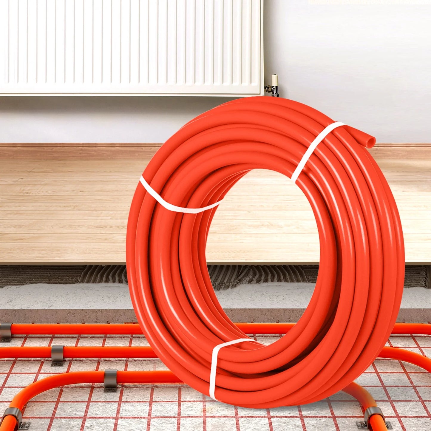 VEVOR 1000Ft PEX Tubing Pipe 1/2 PEX Tubing Oxygen Barrier Radiant Floor PEX Pipe Radiant Heat Floor Heating Plumbing Cold and Hot Water Tubing