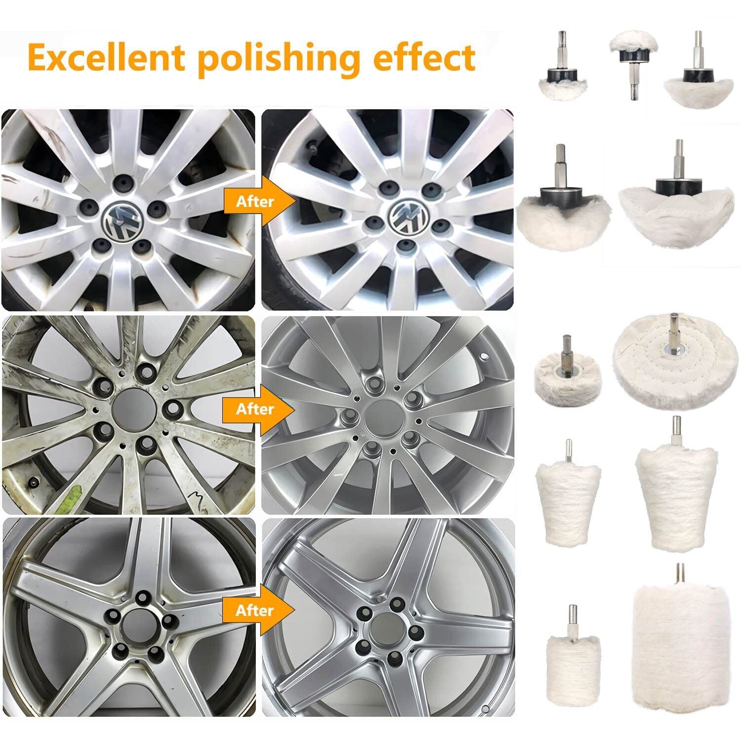 11 Pcs Buffing Wheel for Drill Buffing Pad Polishing Wheel Kits Wheel Shaped Pol